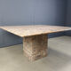 Table à manger en granit carré vintage, années 1970