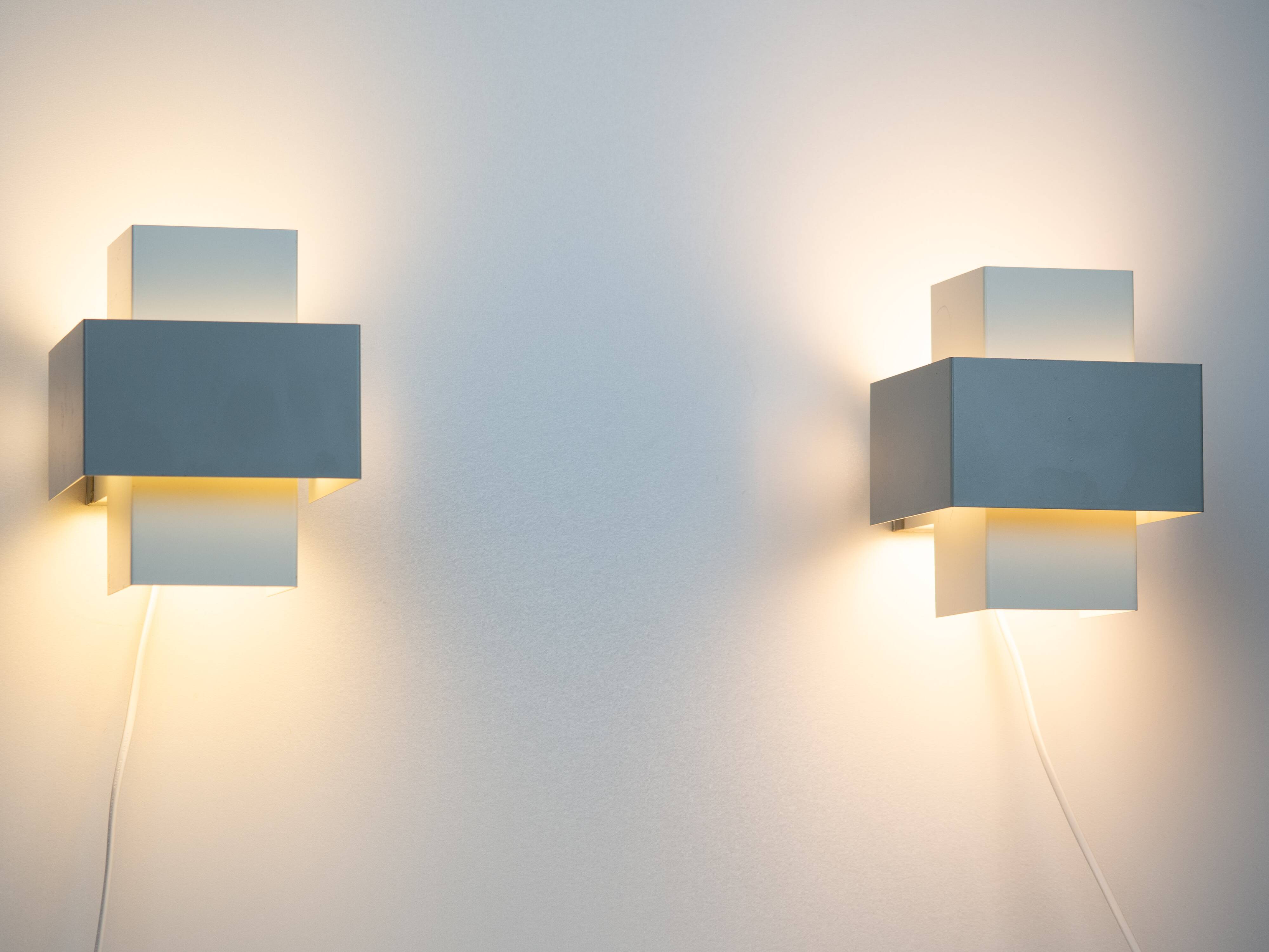 Pair of 2 modern wall lamps by Philips, 1960s