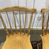 Set of 4 English chairs and 2 armchairs in beech