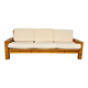 Canapé en pin massif et bouclette design scandinave des années 70
