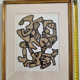 Screenprint after Jean Dubuffet framed under glass 25 cm by 30 cm