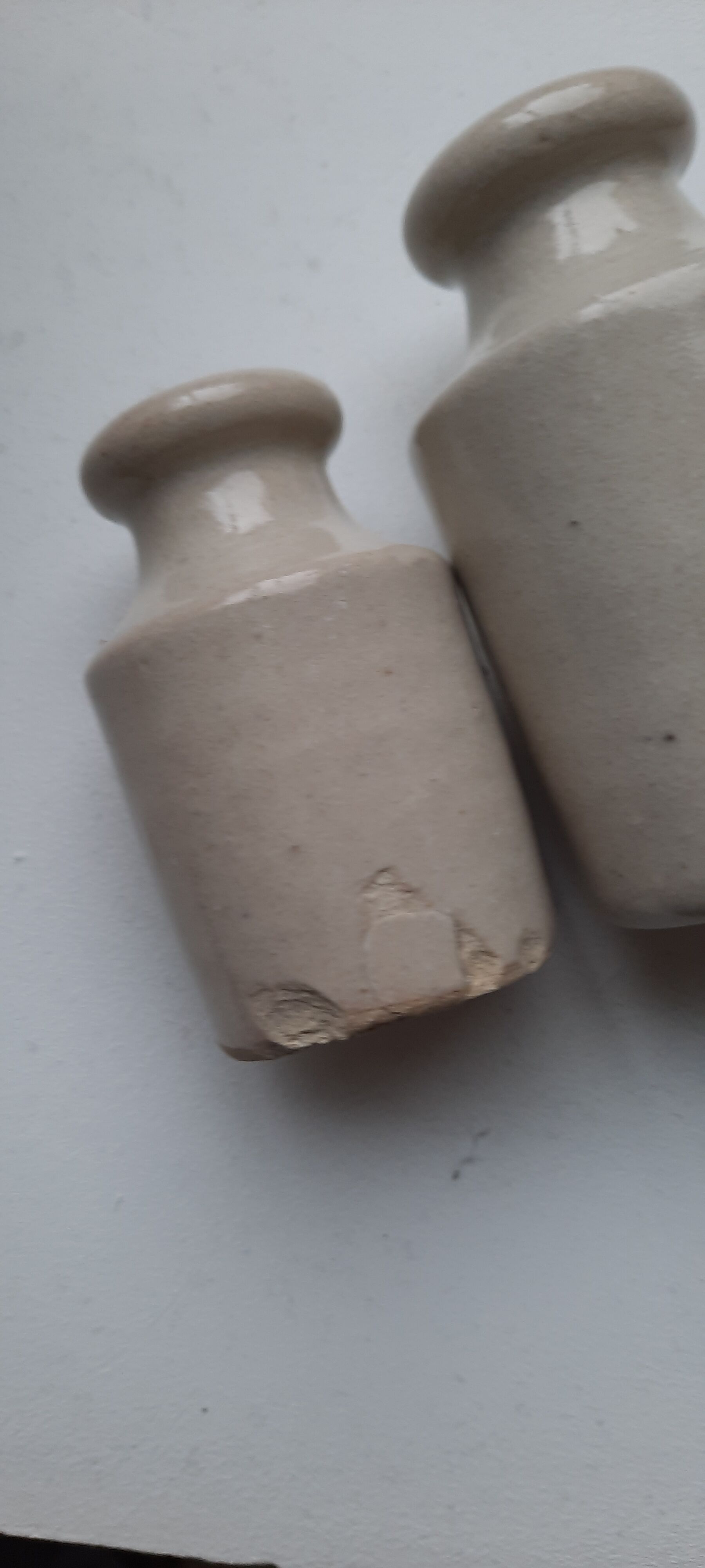 Set of mercury bottles Bourdon freres Paris in glazed sandstone