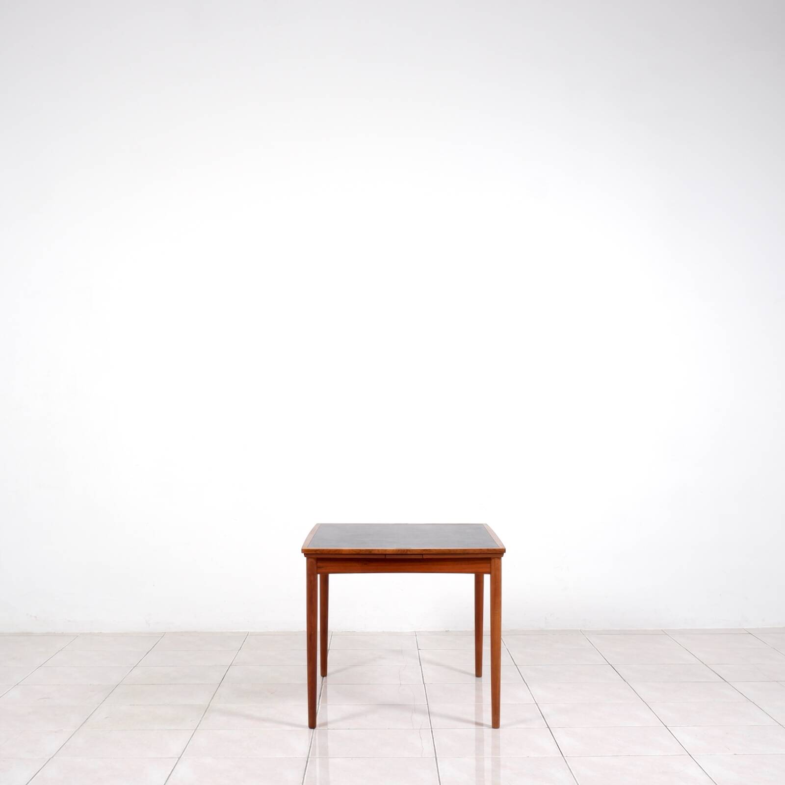 Rosewood / leather dining / gaming table by Poul Hundevad