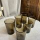 Six glasses, smoked glass, Vereco, 1970s