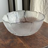 Very large vintage salad bowl with a stylised flower petal pattern H14.5