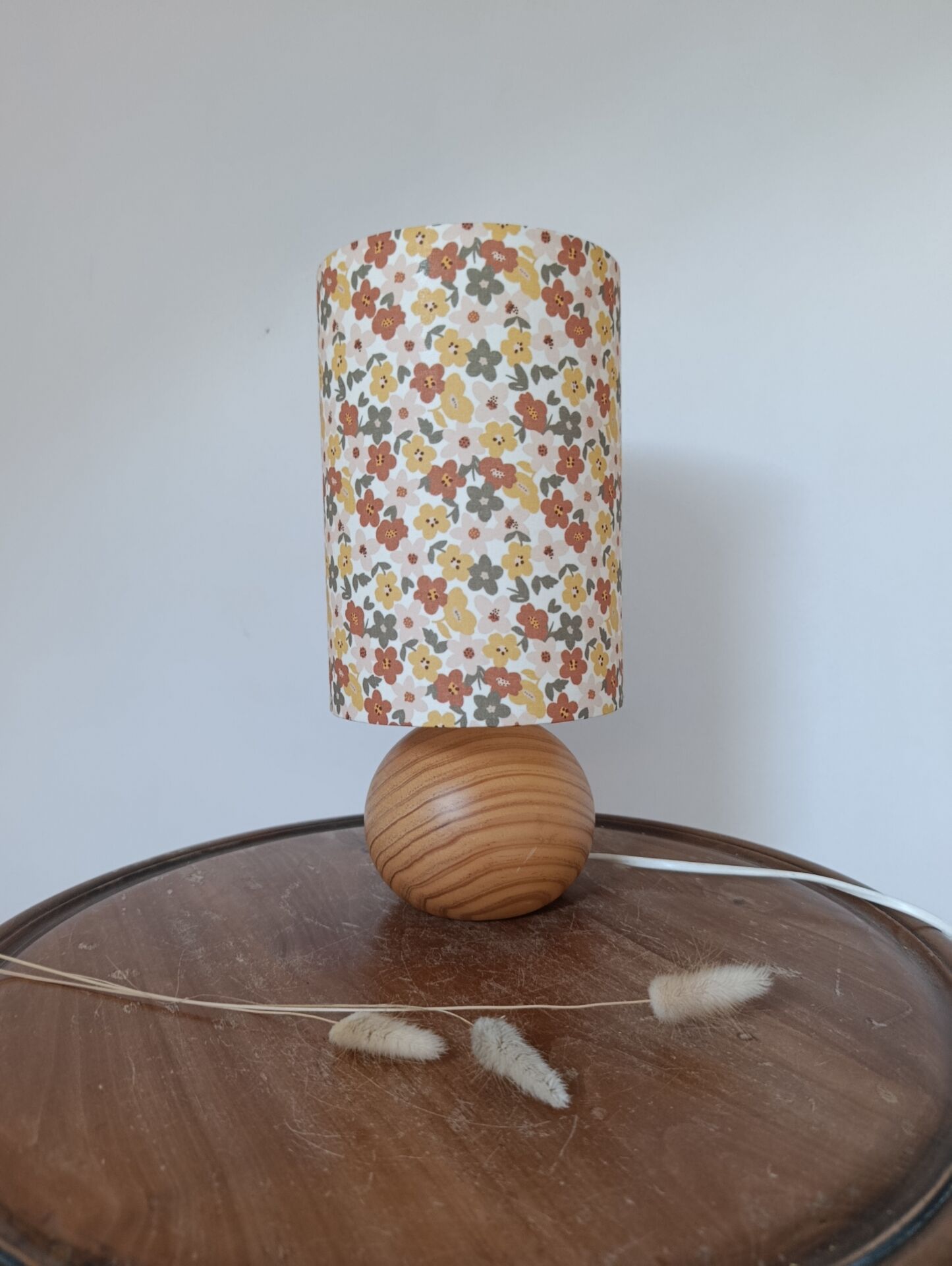 table lamp wood lampshade printed with Liberty flowers