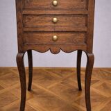 Small chest of drawers / tallboy / antique bedside table with 3 drawers / Louis XV style / solid oak