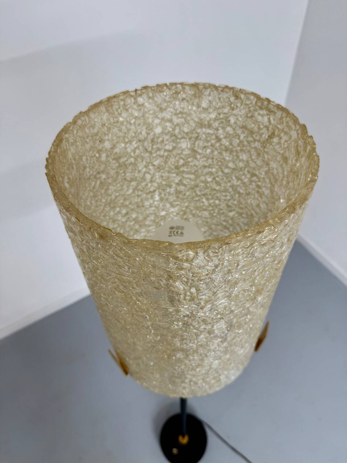 Old metal and persplex floor lamp, French design, vintage 60s