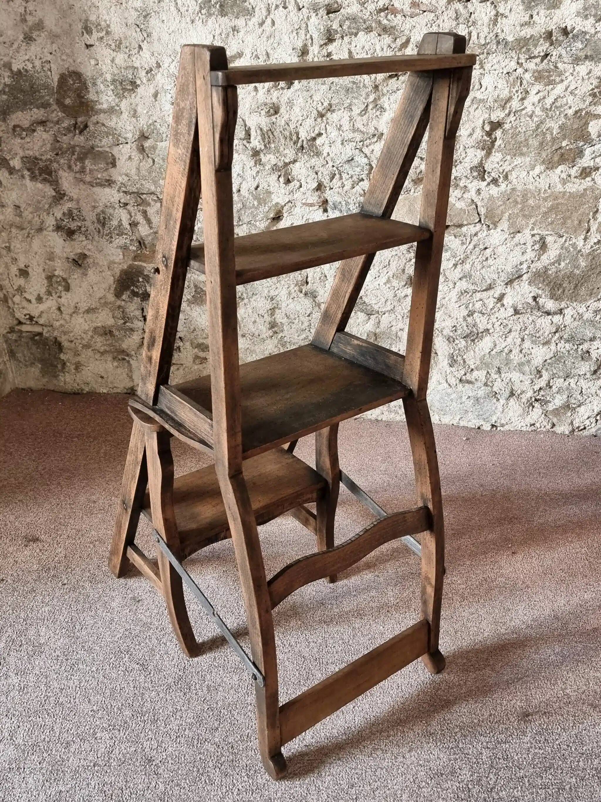 Tabouret Escabeau Pliant 3 Niveaux – Bois Multifonction – Chaise Pliante échelle