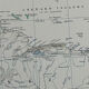 Carte de Cuba et de la mer des Caraïbes vers 1869 Keith Johnston Royal Atlas Carte colorée à la main