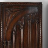 Pair large carved Portuguese oak wall panels, ca. 1850