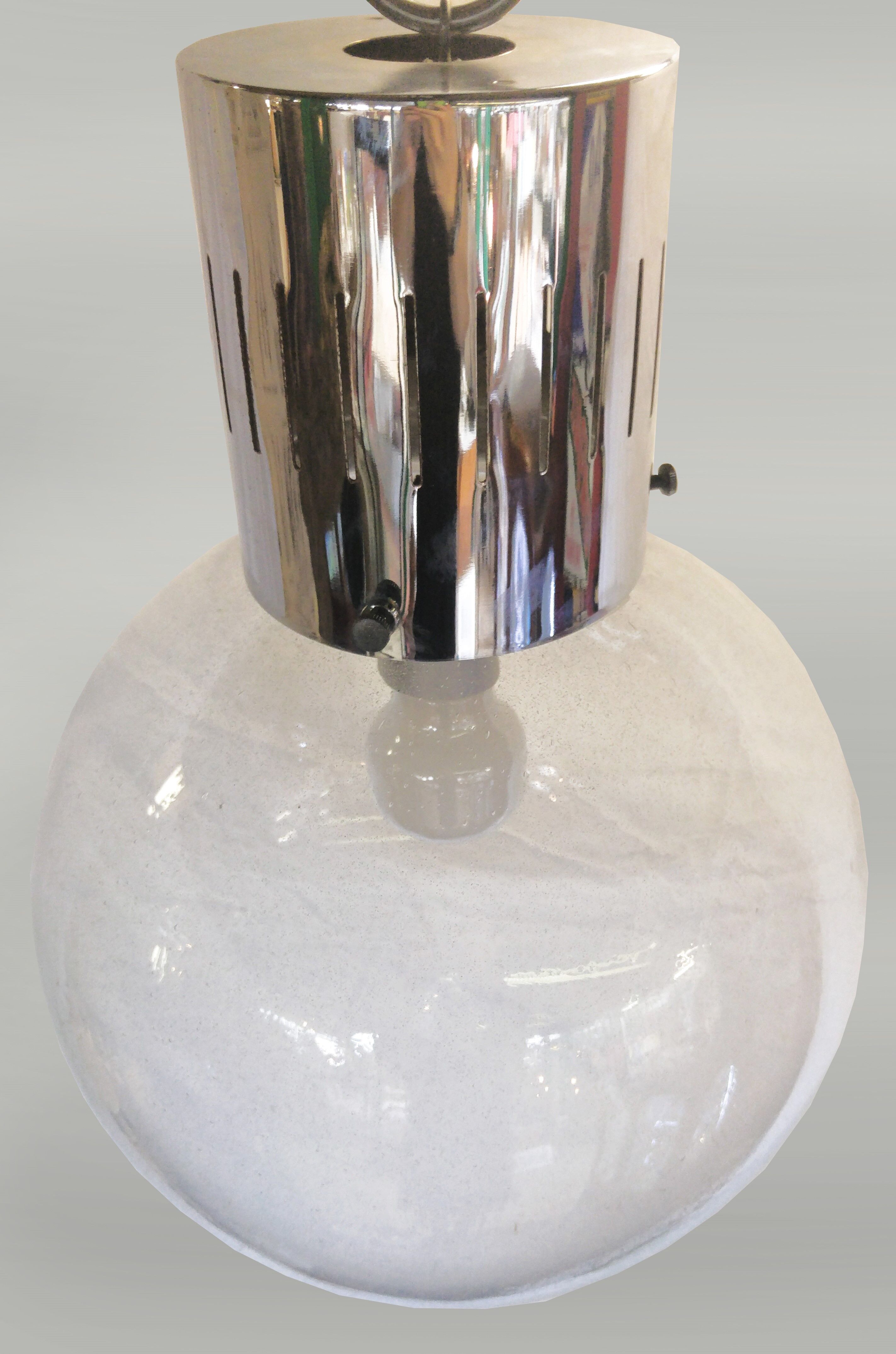 Globe 1970 blown glass bulb hanging