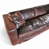 Massive / loose cover / brown leather / lounge sofa / 1970s/