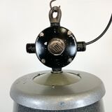 Large Grey Enamel Industrial Factory Lamp from Elektrosvit, 1960s