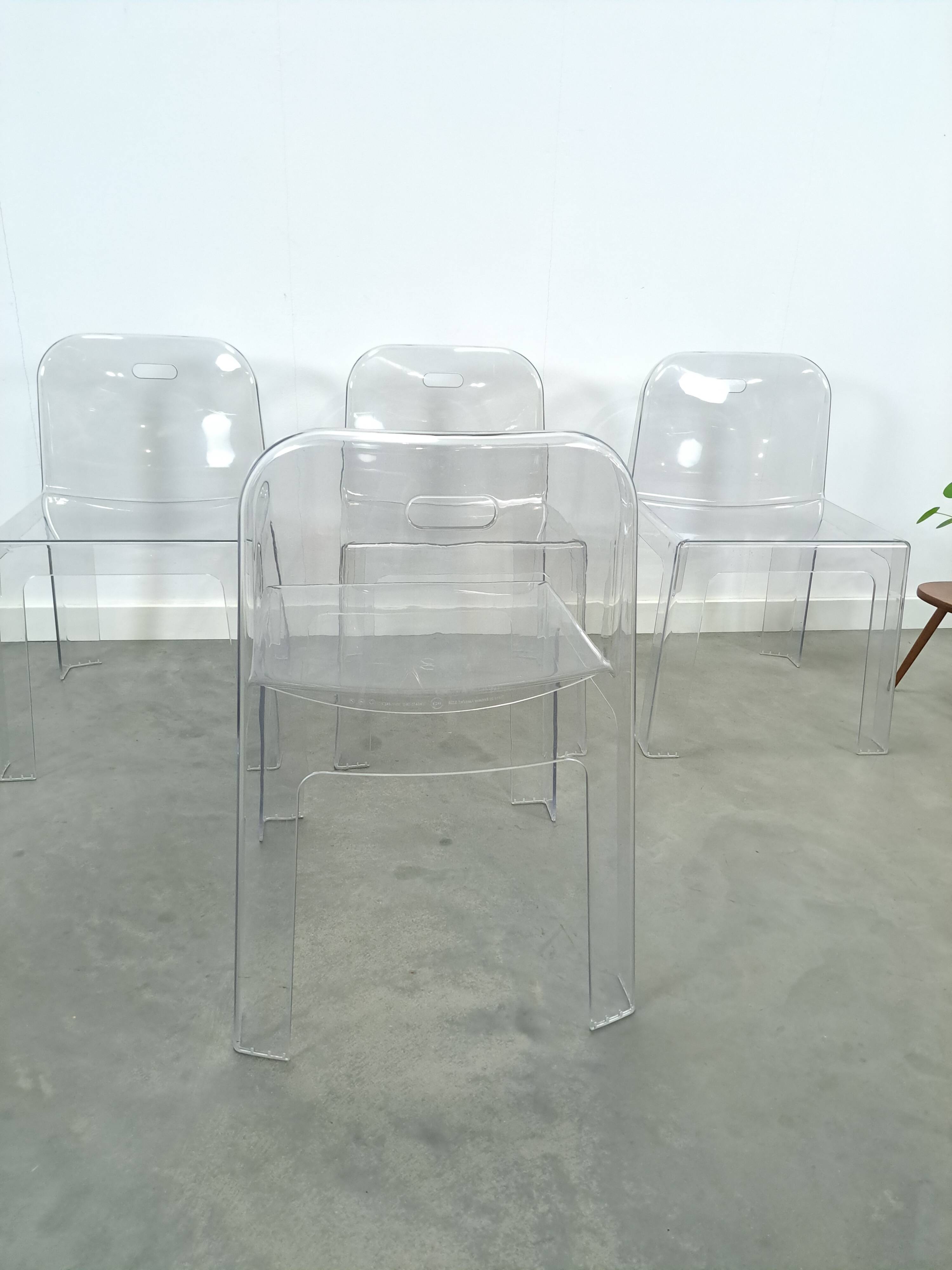Design plexiglas stapelbare stoelen Trono by Sottsass Associati 2005 Segis