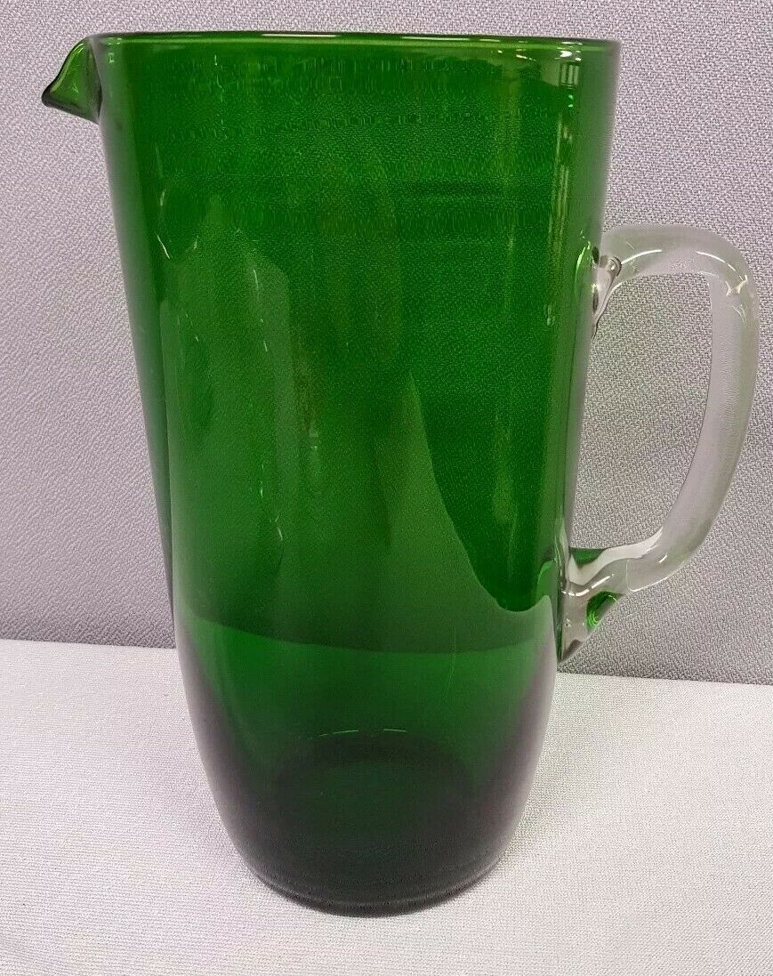 Green glass carafe