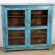 Burmese teak showcase with original blue patina