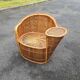 Bench rattan armchair model tablet phone 1960