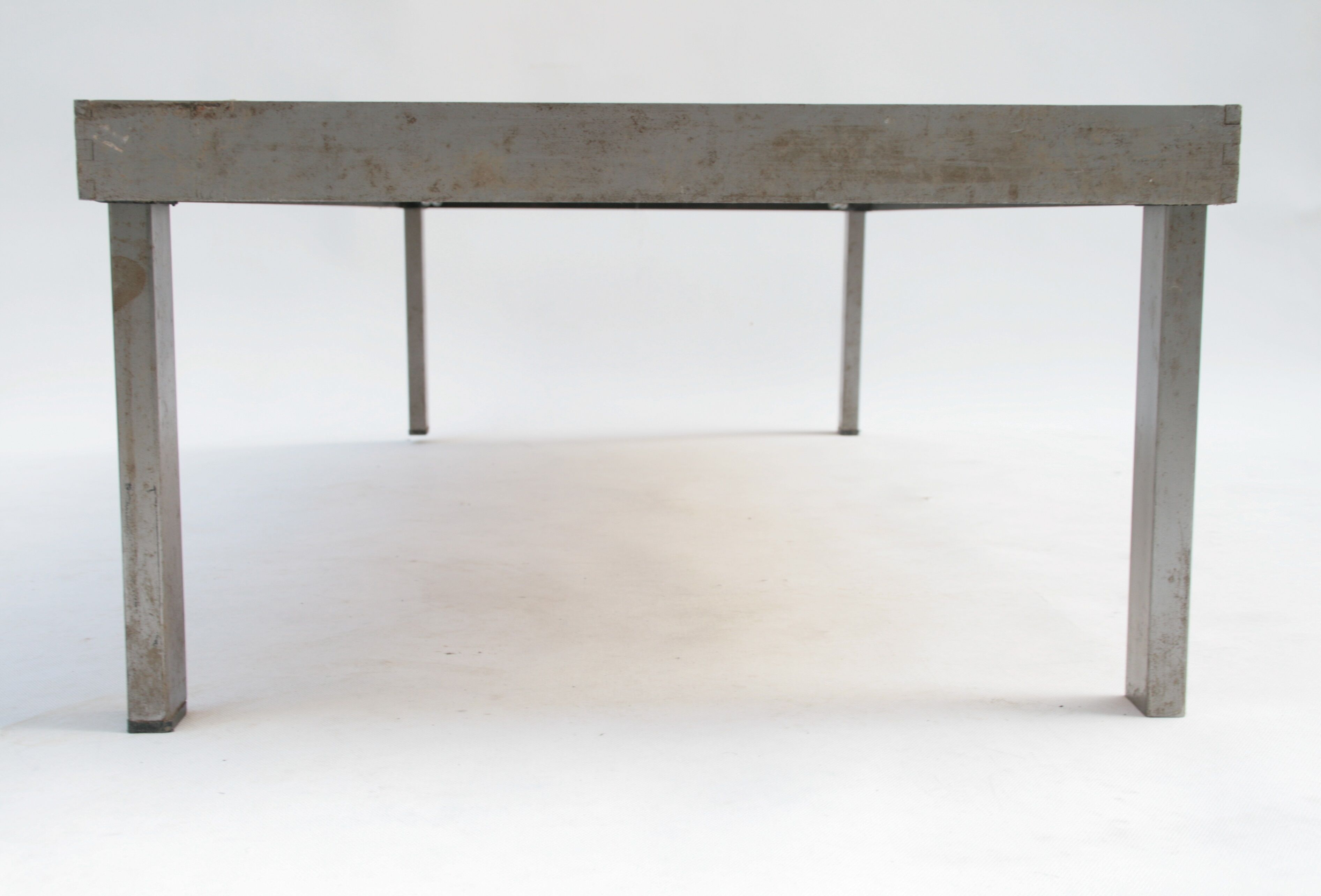 Rectangular metal and cermal herbarium coffee table by Roger Capron, 1960s