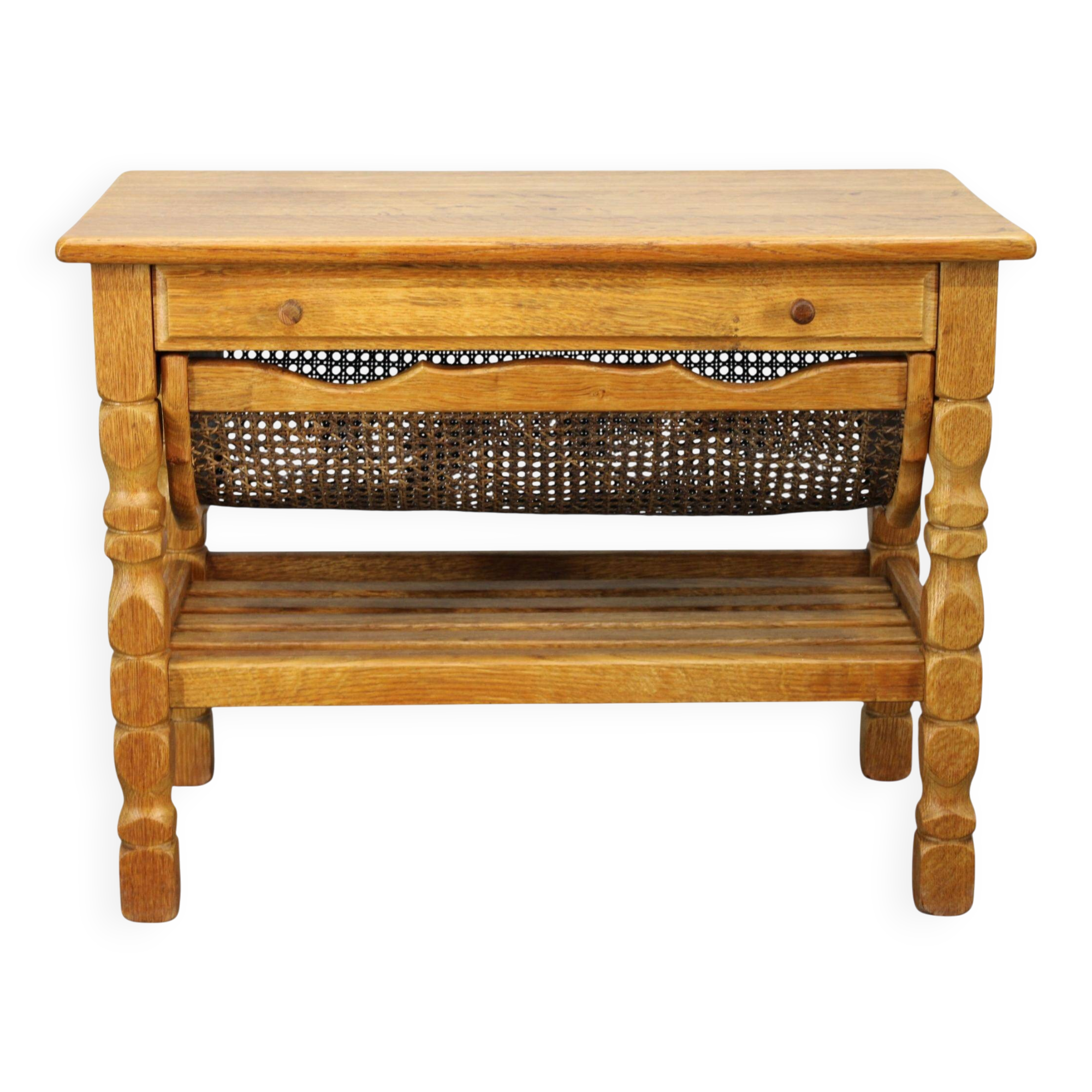 Danish mid-century oak sewing cabinet by Henning Kjaernulf