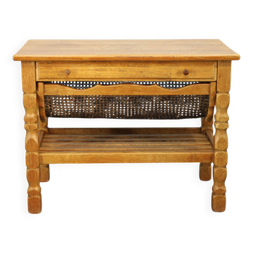 Danish mid-century oak sewing cabinet by Henning Kjaernulf