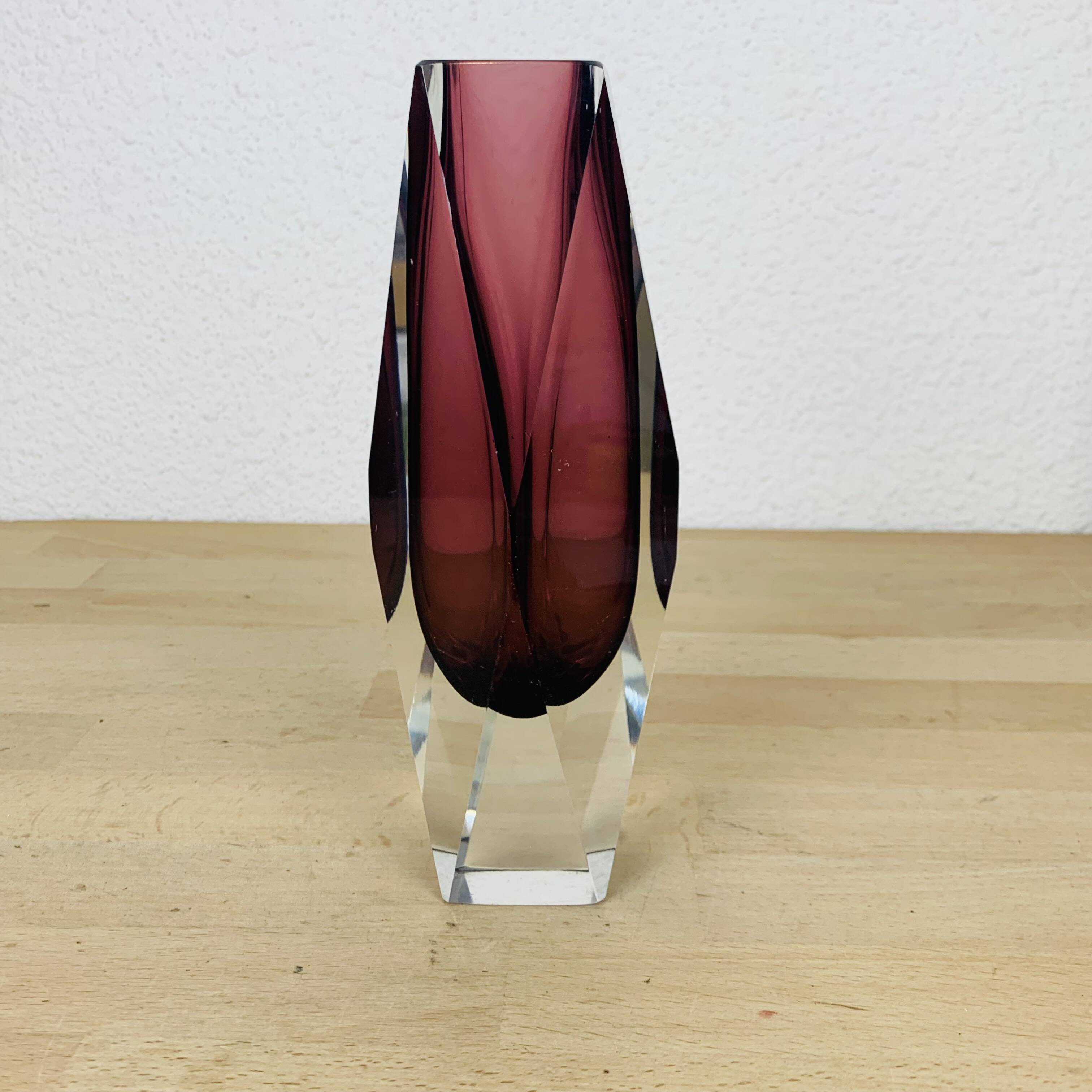Sommerso Murano purple vase, soliflore