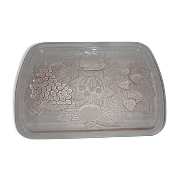 Pink glass top art deco fruits