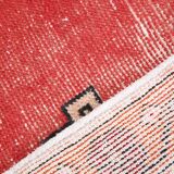 Antique Red Tan Beige Turkish Vintage Rug, 130x247Cm