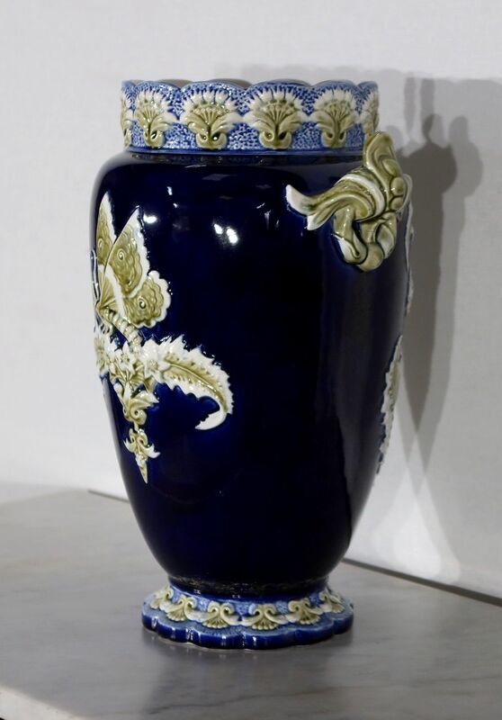 Earthenware vase, faience factory of fives lille - early twentieth century