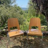 Pair of Baumann stackable Manhattan chairs