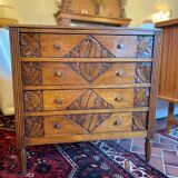 Art Deco oak chest of drawers