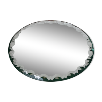 Beveled round mirror 25cm