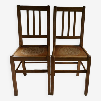 Paire de chaises de bistrot, années 40