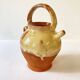 Antique Provençal jug / goat in red stoneware with yellow enamel