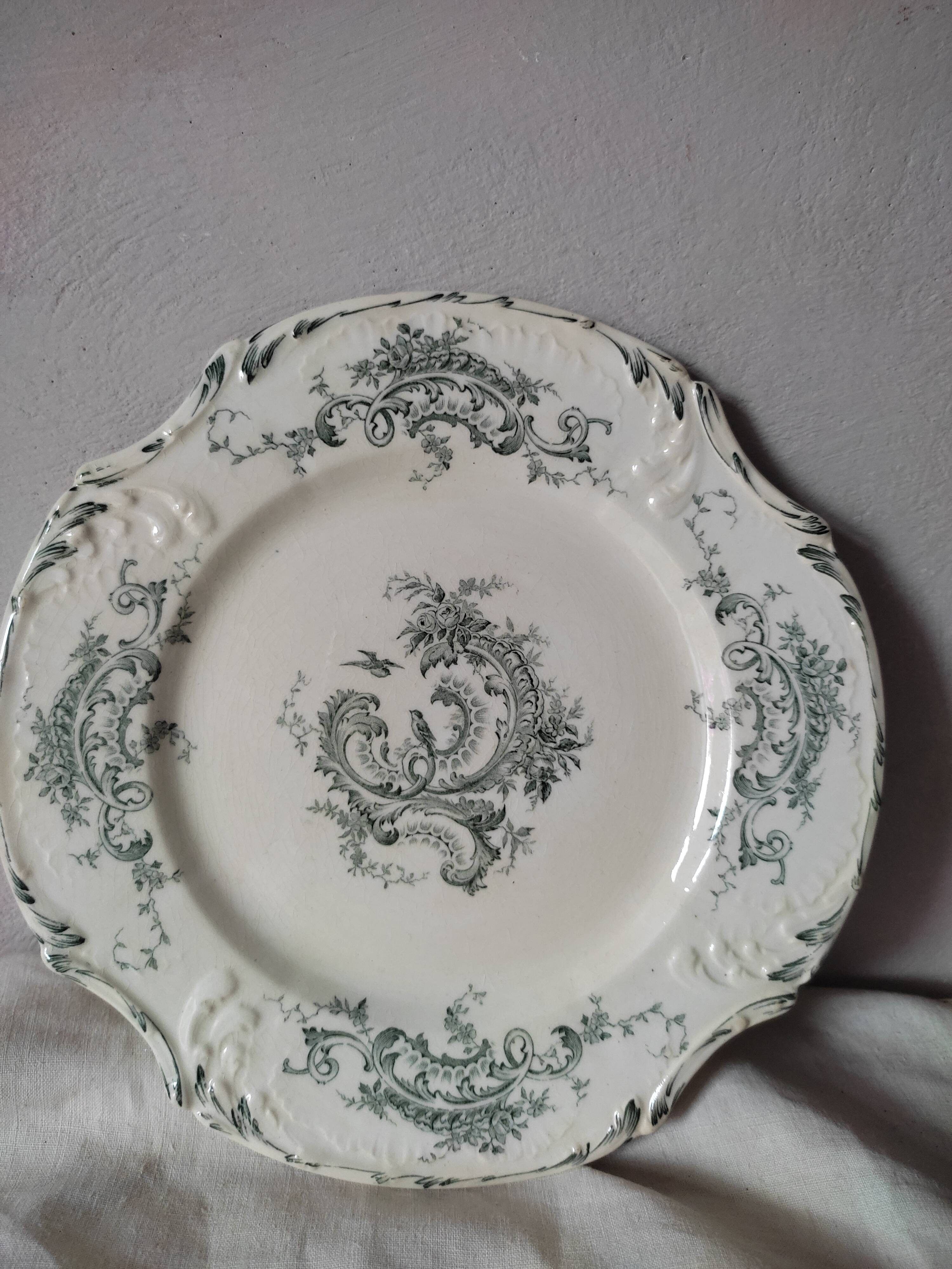 4 plates at the end of 1800 by Gien