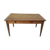 Table de ferme en chêne deux tiroirs