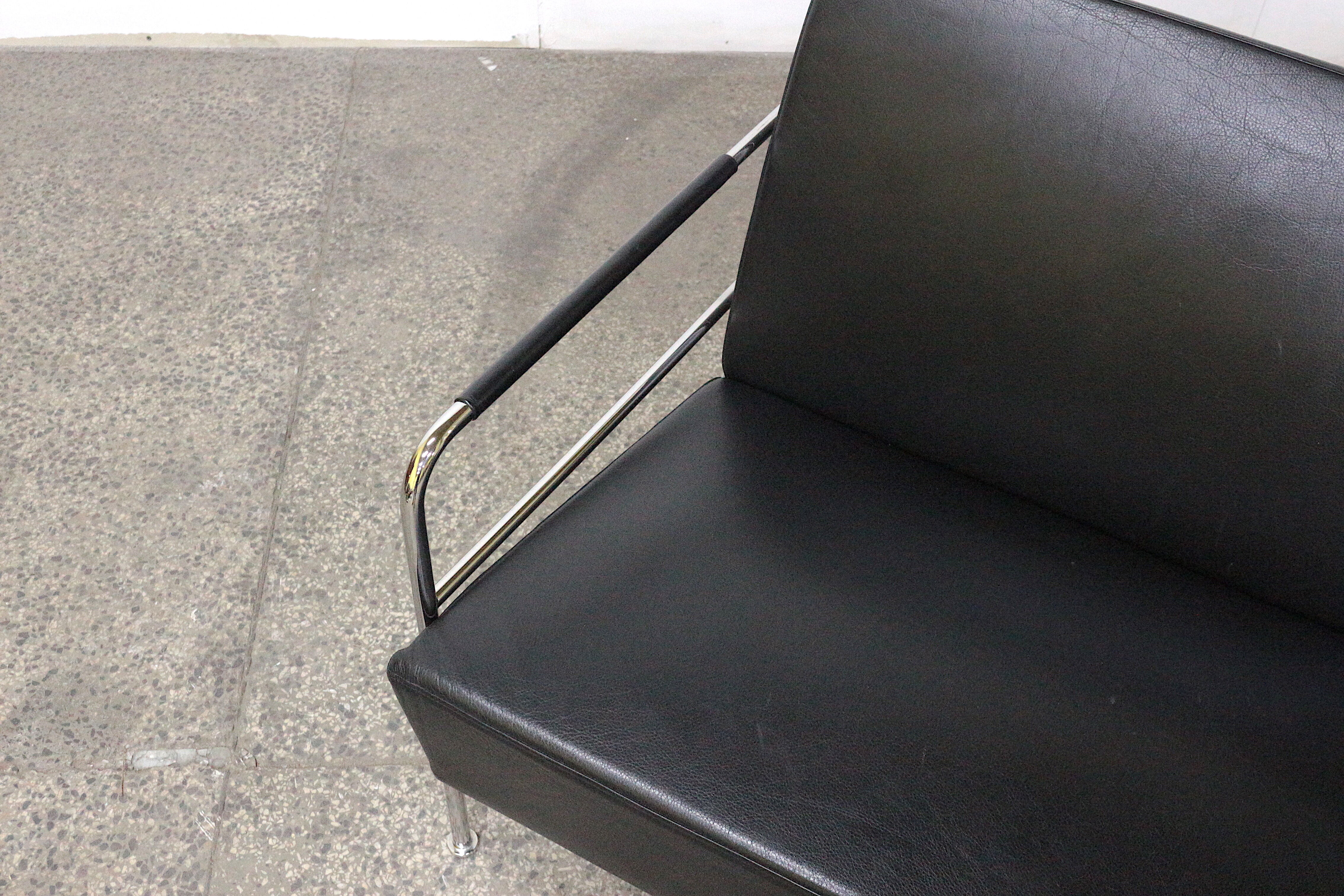 Leather & chrome sofa by Gunilla Allard, Sweden 1994