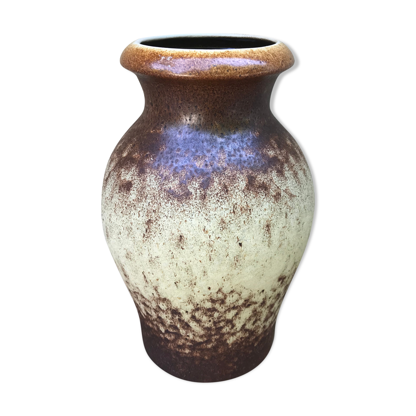 Former germany ceramics vase brown - beige 70s vintage