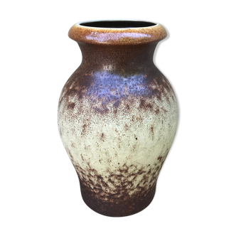 Vase germany céramique marron & beige années 70 vintage