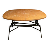 Scandinavian transformable coffee table by Smorrebrod tubular base