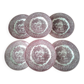 6 English porcelain dessert plates