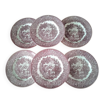 6 Assiettes à dessert en porcelaine Anglaise