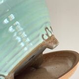 Vintage ceramic tripod pot and saucer