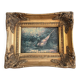 Ancient Impressionist Painting Hunting Pheasant English Rococo Frame
