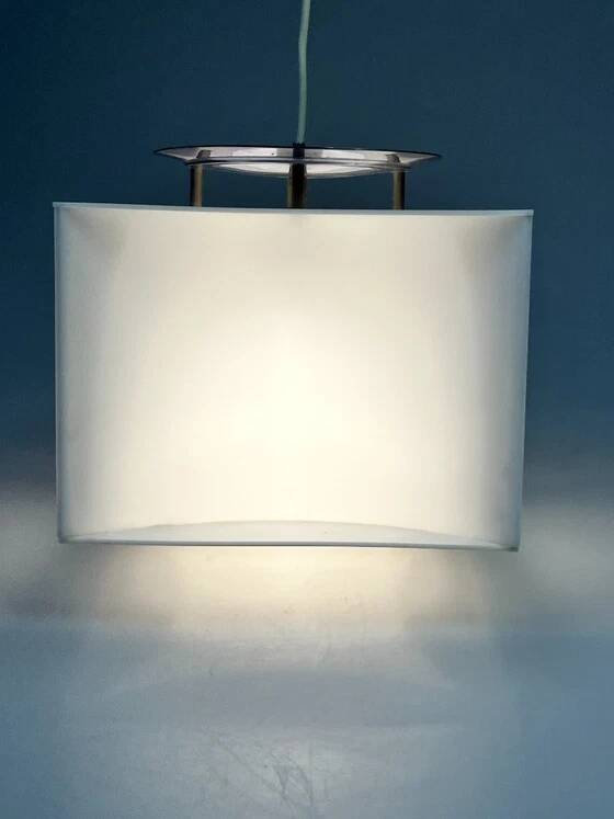 Lampe pendentif blanche vintage Cube, époque spatiale, années 1970