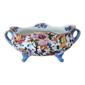 Important ceramic planter from Gien, Peonies model, 1980.