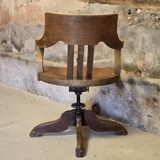 English American office armchair circa 1900 in oak