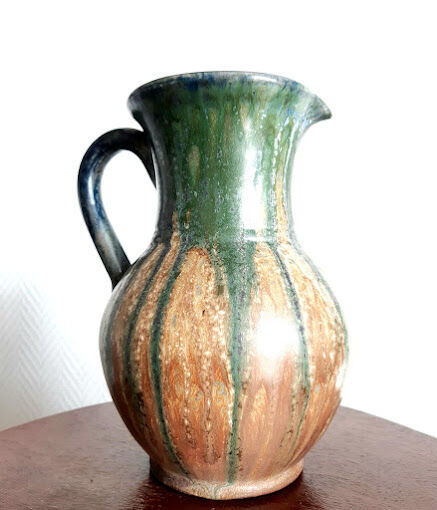 Ceramic pitcher signed vintage