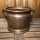 Old copper pot + vintage brass handles #a531
