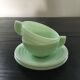 Pair of almond green opaline cups